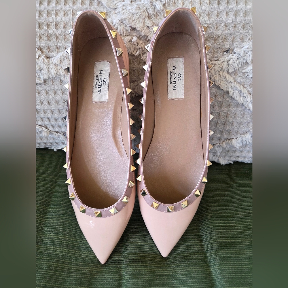 Valentino Garavani Patent Rockstud Light Ballet Flats 42 / 9